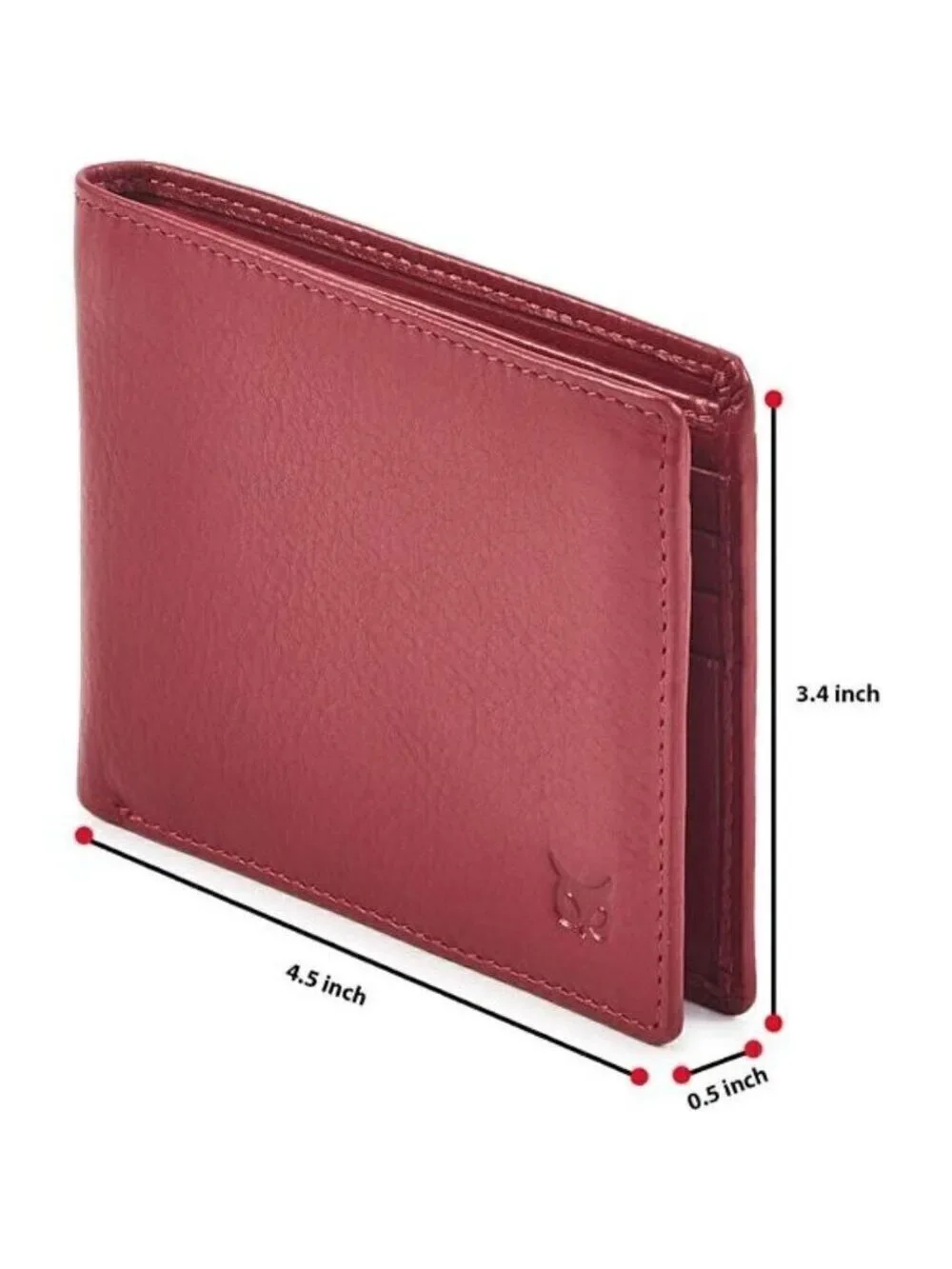 Real Leather Men's Bi fold Wallet RFID Blocking Slim Carry Bag Pocket Thin RED